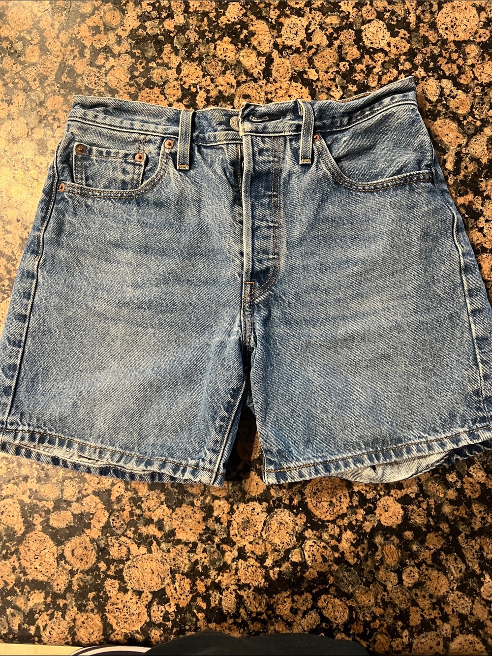 Levi's Light Blue Denim High-Rise Jean Shorts